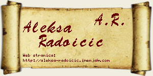 Aleksa Radoičić vizit kartica